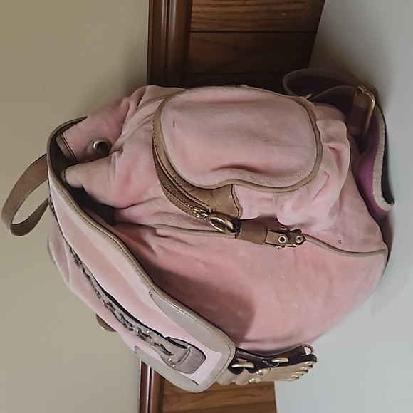 Juicy Couture y2k Vintage Velour and Leather Backpack Bag main image 16